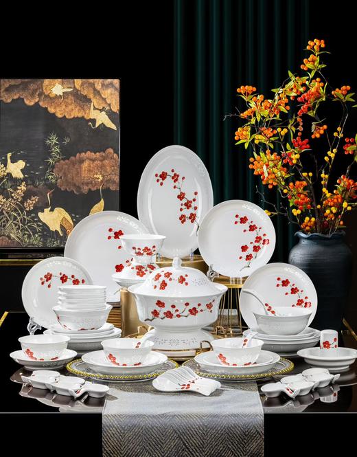 58头手绘玲珑鸿运当头餐具 商品图0