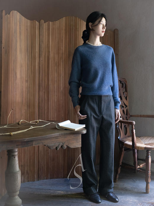 Margaret Howell 25AW 炭灰色fox brothers法兰绒意制直筒裤 商品图4