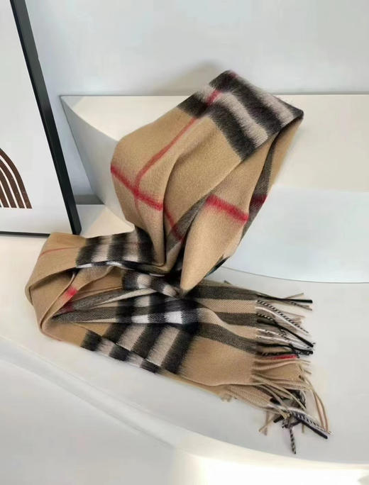 bur 经典格纹围巾。蓝色 驼色 32*190 商品图7