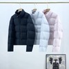 D111349可盐可甜纯色胸前小字母标志短款面包羽绒服 商品缩略图1