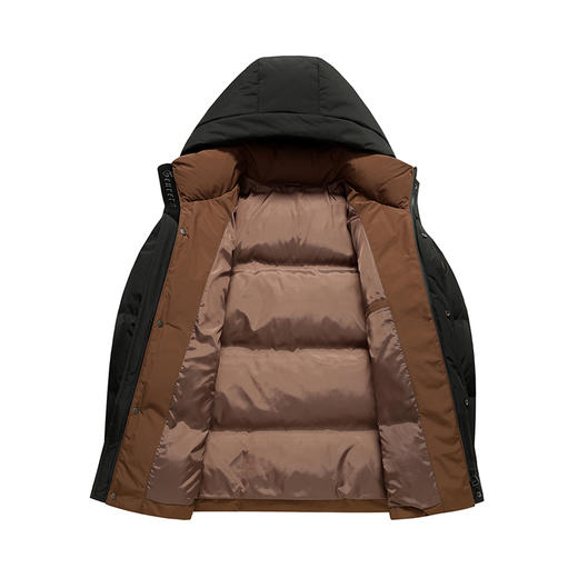 半身缘男装 冬季前胸字母松紧袖防风门襟印花羽绒服2527 商品图3