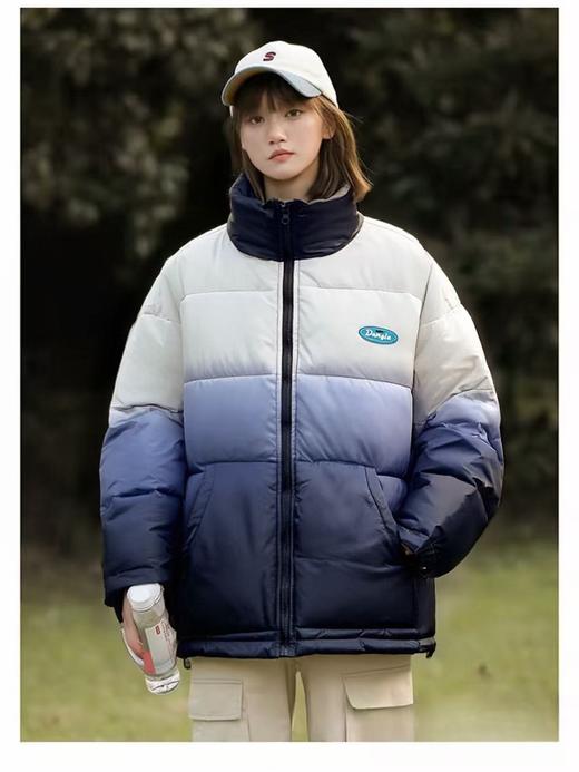 错过再也没有【唐狮】随时下架！！高效暖绒！情侣款渐变棉服宽松上衣-喜出 商品图2