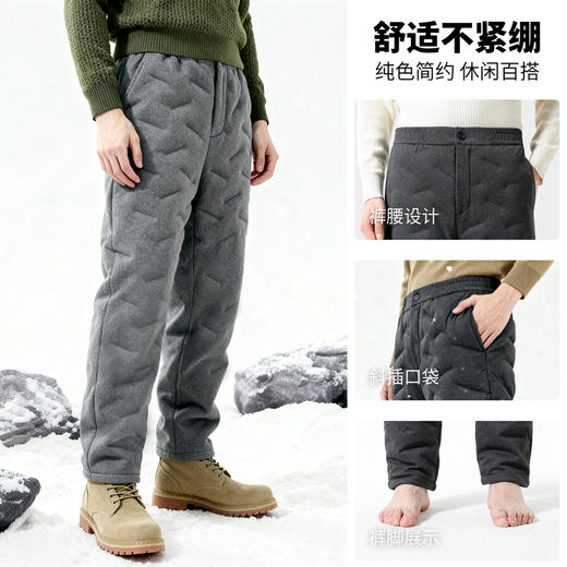 【白鸭绒】圣得西男士针织羽绒裤2025冬季新款休闲保暖松紧长裤 商品图4