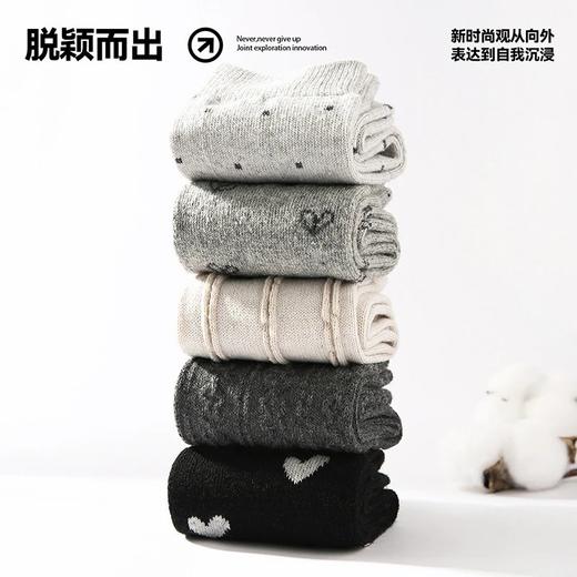 耐尔【5双装】保暖绵羊毛中筒女袜 E2828B/E2829B/E2830B 商品图4