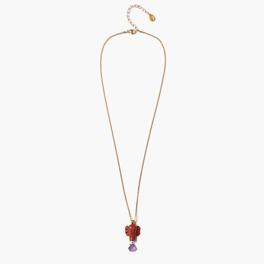 订购6周到｜Chan Luu-Elephant-大象 红碧玉 紫水晶 吊坠 项链［美国设计师］ 商品图0