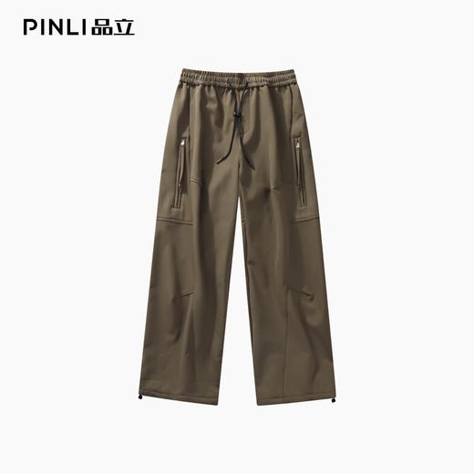 PINLI品立2025冬季新款男士加绒加厚纯色百搭宽松直筒休闲长裤潮GD253117179 商品图5