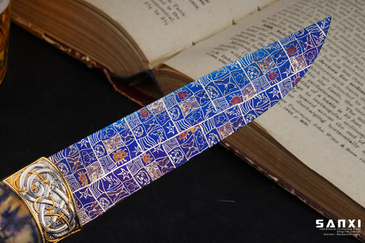 三希堂  现代刀  卷草星空小猎  未开刃 商品图6