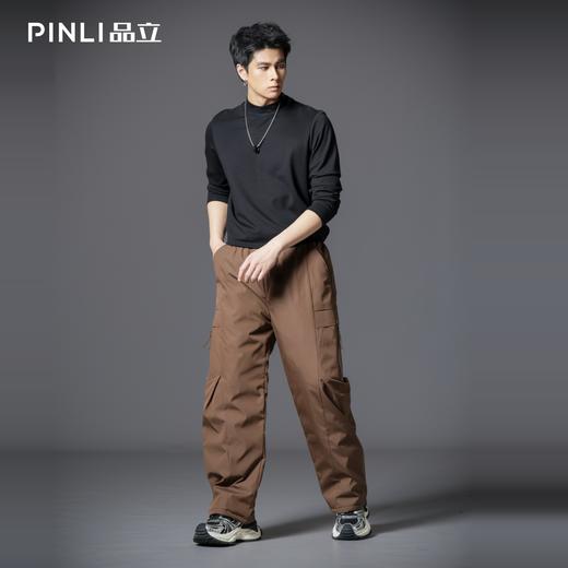 PINLI品立2025冬季新款工装风户外羽绒裤男士保暖休闲直筒长裤潮GD253117190 商品图1