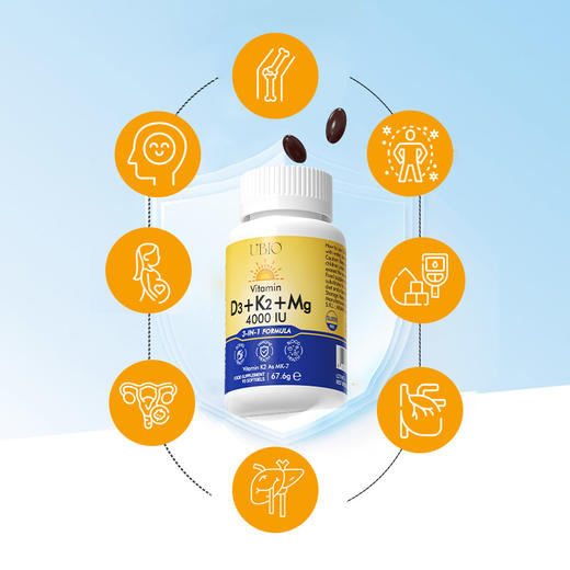 UBIO优碧欧维生素D3K2镁三合一维生素d3 商品图1