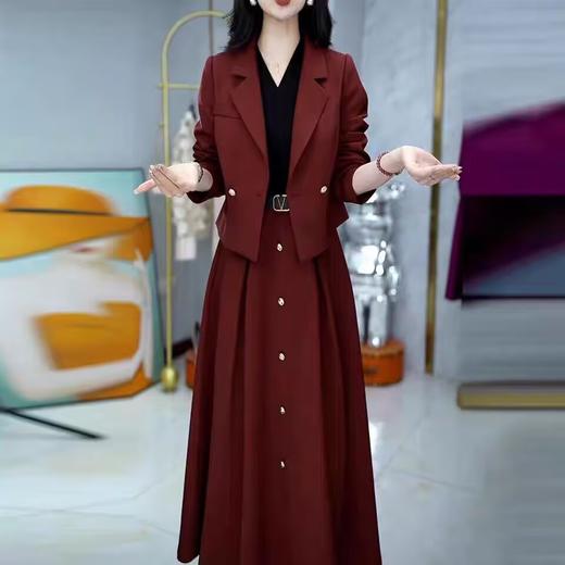 QYM 时尚两件套裙长袖连衣裙小香风装 商品图0