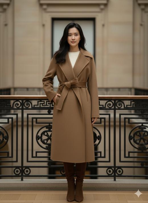 袖侧开叉双面手工大衣 商品图0