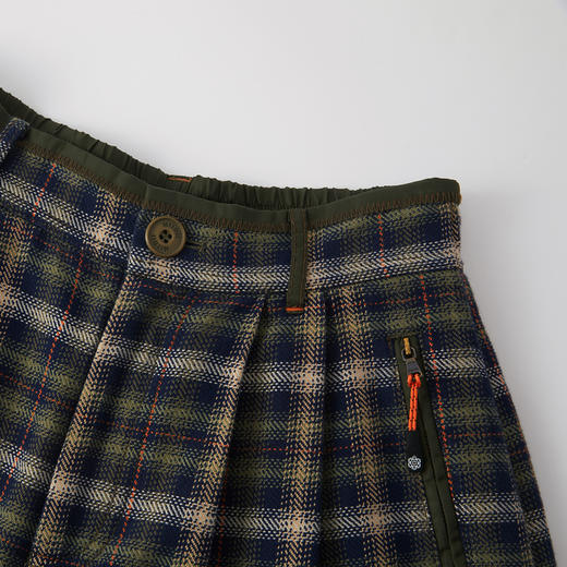 谜底阔腿裤长裤2025年冬季新品复古格纹橡筋后腰撞色女254MK1692 商品图3