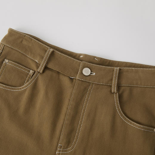 谜底阔腿裤长裤2025冬季新品舒适弹力设计感撞色缝线女254MK1699 商品图3