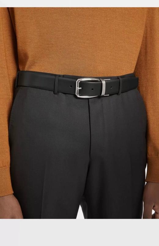 杰尼男士臻皮荔枝纹腰带。礼盒装 PJ040 商品图0