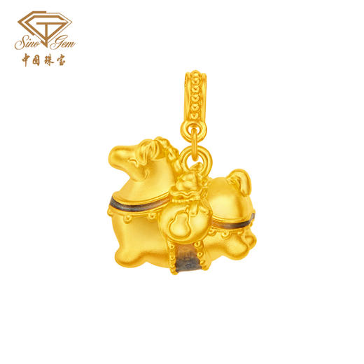 黄金萌趣唐马吊坠 生肖马足金吊坠 商品图9