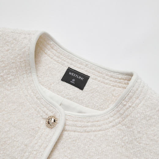 西遇夹棉小香风外套女冬季新款单排扣正肩气质千金短款外套V4155422 商品图5