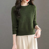 洋气圆领毛衣，宽松显瘦针织打底衫拼色内搭上衣CC-tbrk-1822 商品缩略图0
