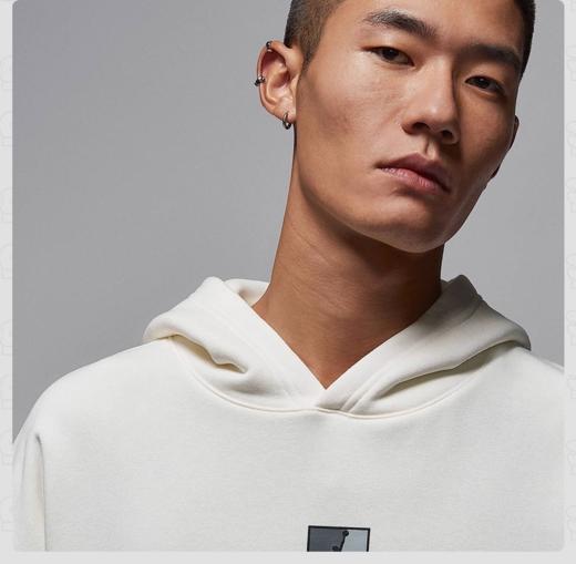 Jordan 耐克男子冬季米色加绒图案套头连帽卫衣连帽衫HV0545-133 商品图2