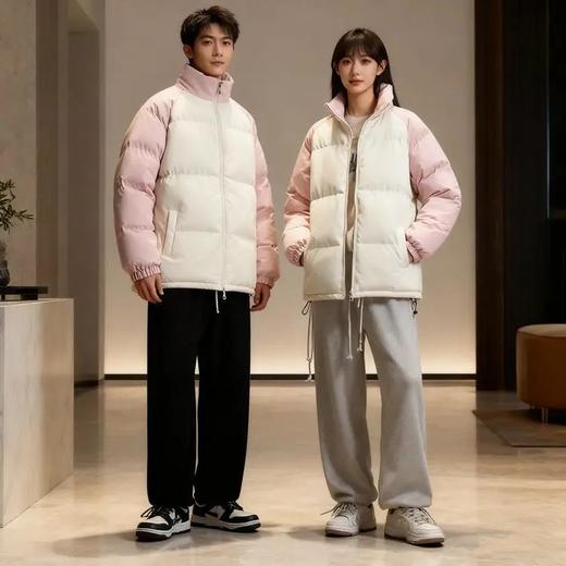 Schenvega情侣宽松百搭拼接撞色棉衣外套A87-DQC5368 商品图2