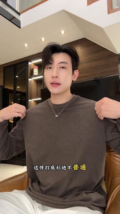 87697SDSA男士秋冬新款痞帅男装韩版简约纯色圆领长袖T恤宽松百搭上衣 商品图0