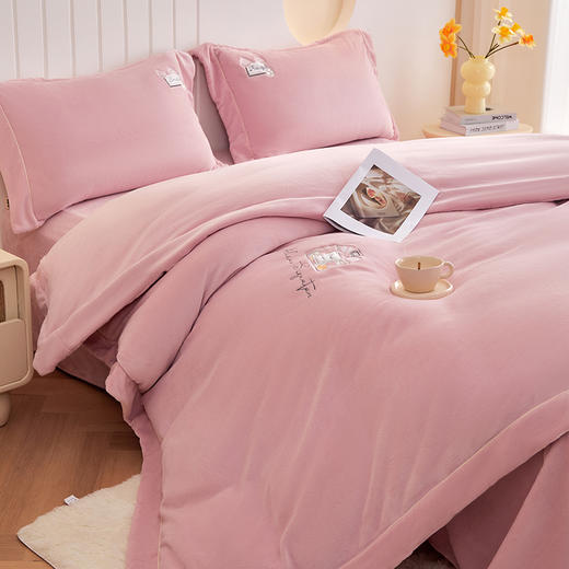 【230g高克重】云煦绒四件套 琥珀蓝风/大富大桂/美丽有约/花团锦绣hl【云煦绒面料】【刺绣工艺】一触即暖 锁温保暖 防静电导电丝 商品图10