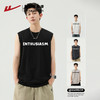 回力背心男款夏季纯棉运动坎肩男士健身外穿宽松大码无袖男t恤潮 商品缩略图4