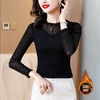 妈妈打底衫秋装新款内搭，中年女士高领蕾丝上衣KQL-C302N1552 商品缩略图0