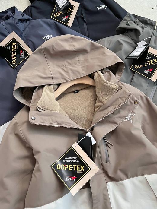 D111325帽子可拆卸户外防风防水登山服情侣两件套冲锋衣外套 商品图2