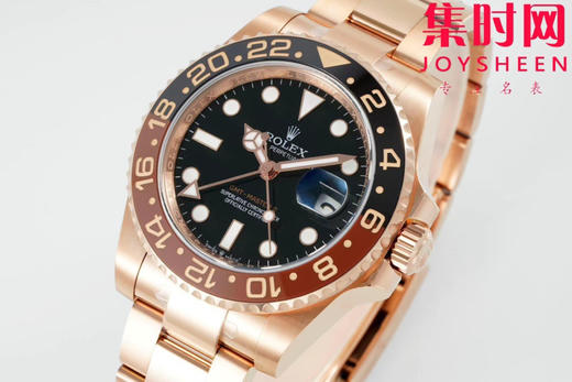 劳力士EWE格林尼治型系列“沙士圈”全玫金格林尼治GMT 3285机 三珠带 板带 男士腕表 商品图2