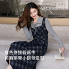 【11/14新品】熙世界伯克利复古格纹假两件连衣裙女2025秋冬新款翻领收腰长裙子 商品缩略图1