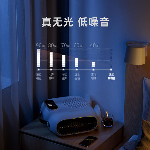 【开机速热 桌面小太阳】HYUNDAI小白取暖器 3档控温 温度数显 PTC发热体速热 轻音低噪 立卧两用 3C认证 商品图3