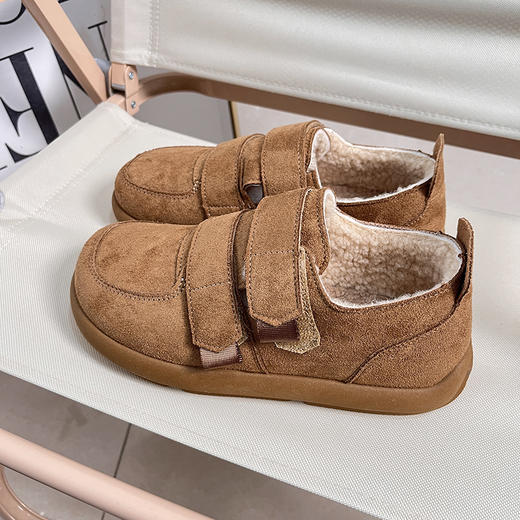 D111306厚底加绒保暖豆豆鞋勃肯鞋女2025冬季新款魔术贴棉鞋 商品图7