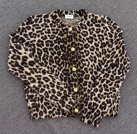 女款豹纹针织毛衣开衫zo008