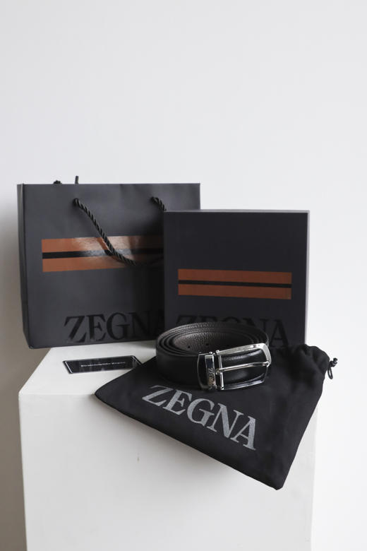 杰尼男士臻皮荔枝纹腰带。礼盒装 PJ040 商品图1