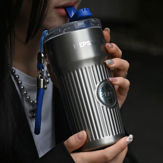 热卖新款！百事PEPSI 咖啡杯BS-K-400-003/咖啡杯BS-K-620-001 316不锈钢内胆 保温保冷 双饮使用 随行便携 商品图12