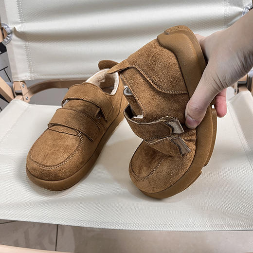 D111306厚底加绒保暖豆豆鞋勃肯鞋女2025冬季新款魔术贴棉鞋 商品图8