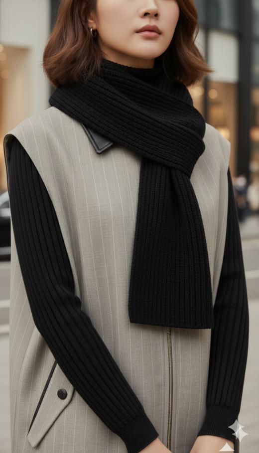 LIN HN 撞色翻领拉链马甲 商品图3