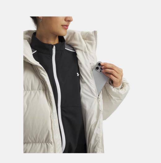 安德玛女子UA Limitless热冬系列700蓬长款鸭绒羽绒服1384649-110 商品图4