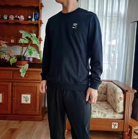 安踏2025新款男圆领长袖T恤套头卫衣舒适圆领打底衫152547707