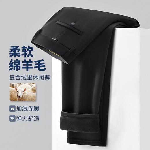 【含羊毛】圣得西25年秋季含绵羊毛加绒休闲长裤直筒男士休闲裤 商品图1