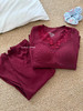 【GZ】无忧购49元2件起羊绒蚕丝保暖内衣加绒带胸垫纯欲显瘦秋衣秋裤套装蕾丝v领A45（截单后3-5天发货) 商品缩略图10