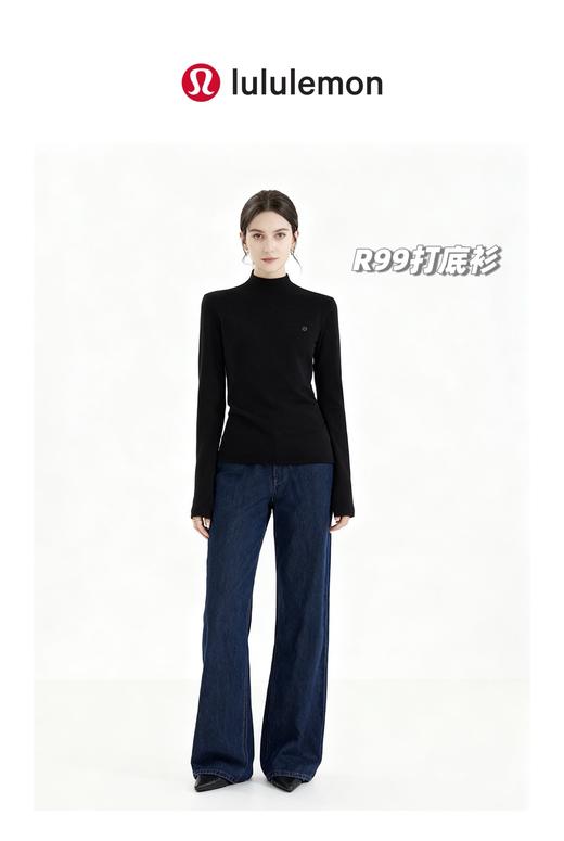 D111376一包2件装！2025冬季新款驼绒+桑蚕丝混纺商务范正肩打底衫 商品图11