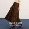 【11/14新品】熙世界仿麂皮绒复古棕色半身裙女2025秋冬新款镂空大摆a字蛋糕裙 商品缩略图1