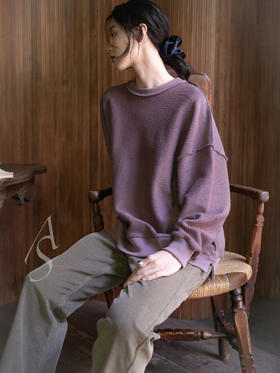 Toogood 25AW 丁香紫针织纹理机械师卫衣