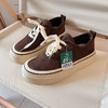 D111302反绒革鞋面秋冬新品女士橡胶底帆布鞋休闲板鞋 商品缩略图3