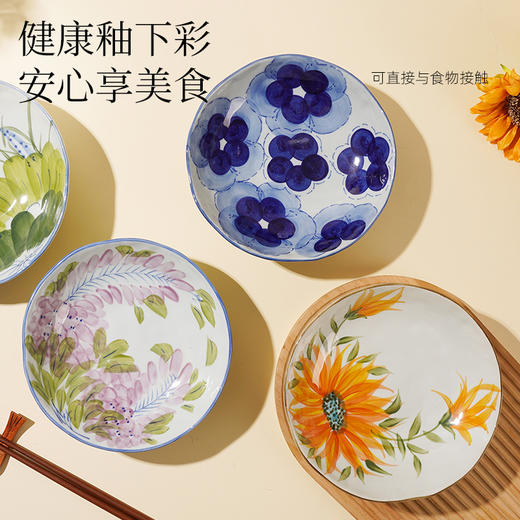 釉下彩手绘手捏盘 商品图1