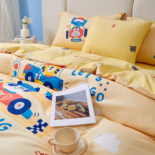 多喜爱 全棉磨毛印花时尚四件套 梦幻乐之园/飚速赛车hl【100%棉】【柔软亲肤】【童趣卡通】耐洗耐磨 不易褪色 商品图2