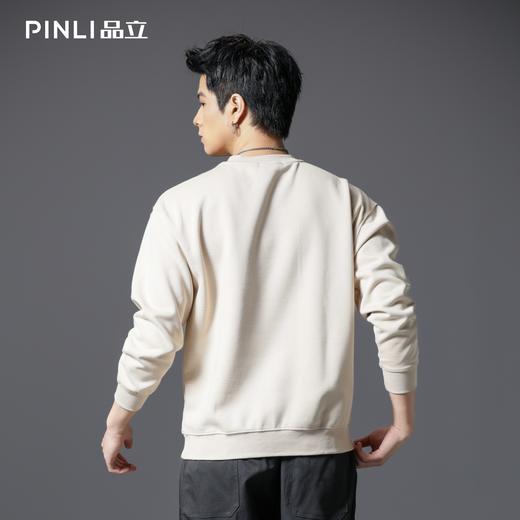 PINLI品立2025秋冬新款潮牌字母印花圆领卫衣男宽松套头休闲上衣BG253109016 商品图2