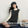 【11/14新品】熙世界小香风灰色毛呢背心裙女2025秋冬新款立体花无袖直筒连衣裙 商品缩略图1