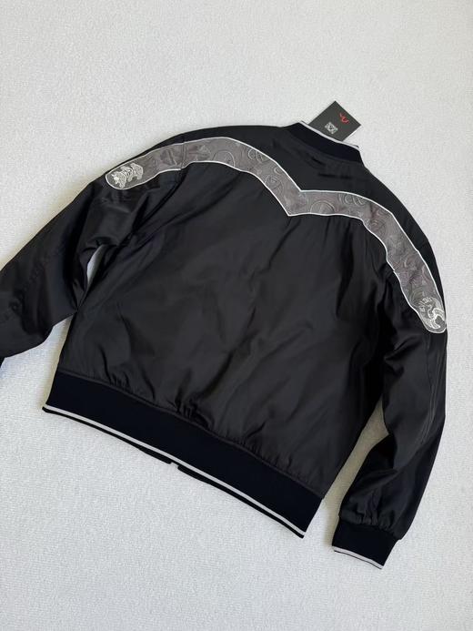 D111370秋冬季新品男士仙鹤嵌条大M棒球服通勤夹克外套棉服 商品图3